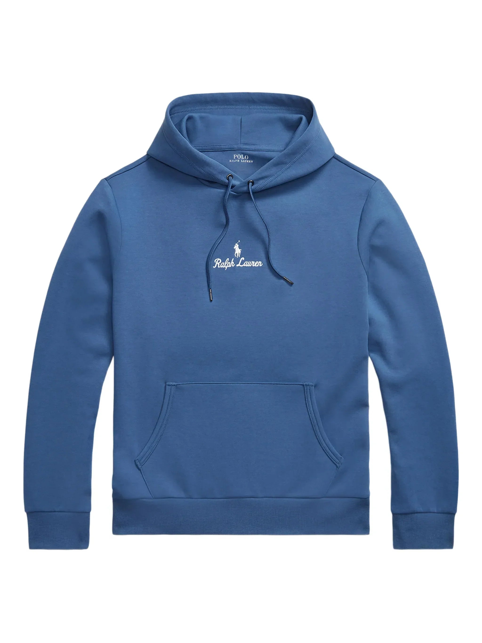 RALPH LAUREN Logo Double-Knit Hoodie Blue